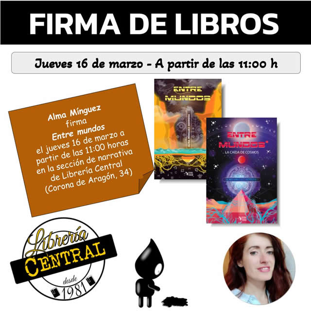 Alma Mínguez firma en librería Central de Zaragoza